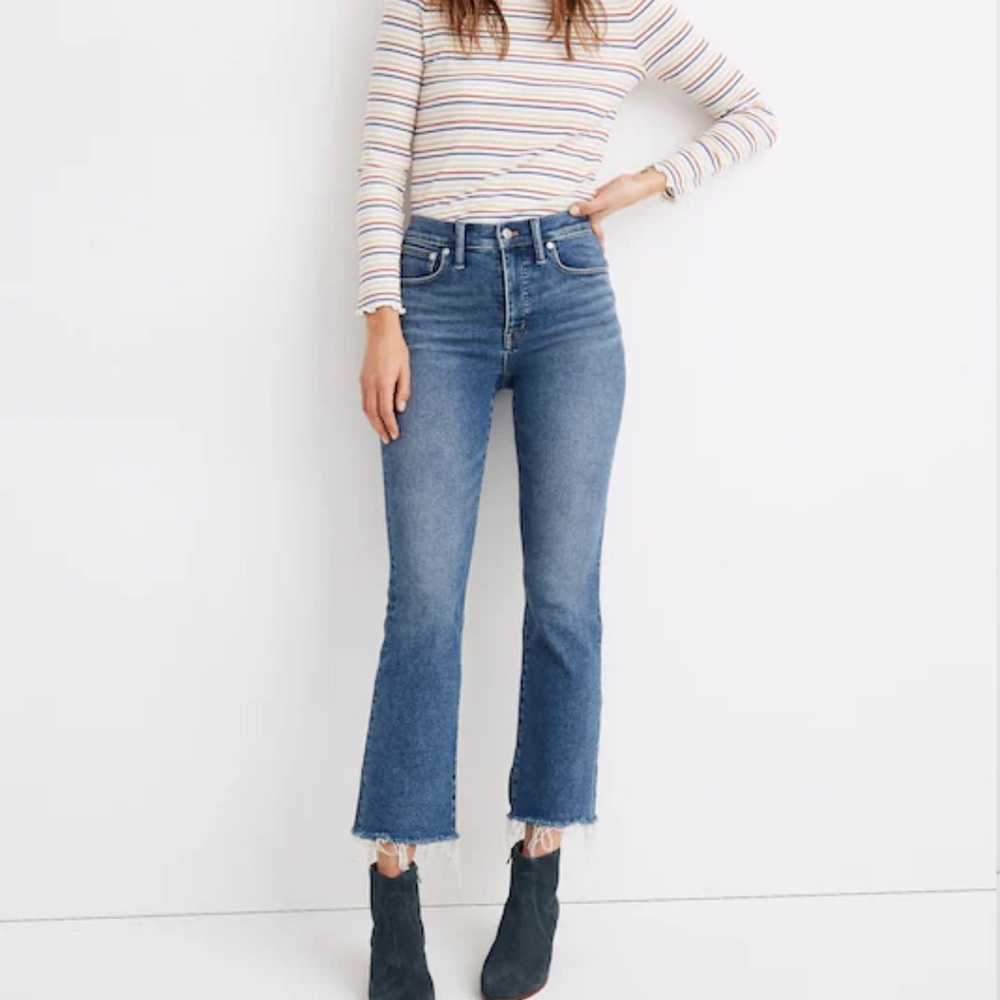 Madewell Cali Demi-Boots Raw Hem Medium Wash